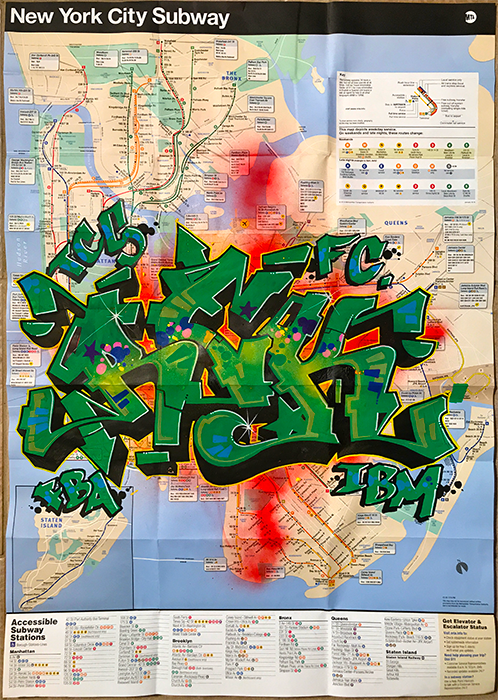 graffiti map rek green piece